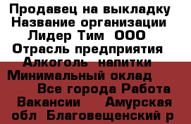 Продавец на выкладку › Название организации ­ Лидер Тим, ООО › Отрасль предприятия ­ Алкоголь, напитки › Минимальный оклад ­ 24 600 - Все города Работа » Вакансии   . Амурская обл.,Благовещенский р-н